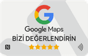 Mermer zemin üzerinde Google Maps NFC yorum kartı — Bizi Değerlendirin